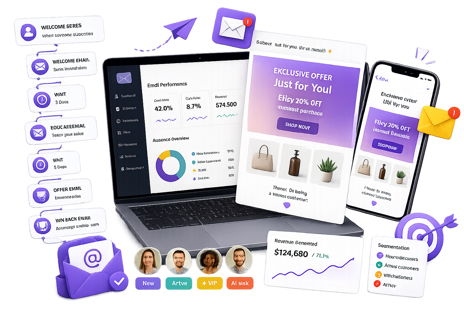 Email Marketing & Automation Services strategy illustration