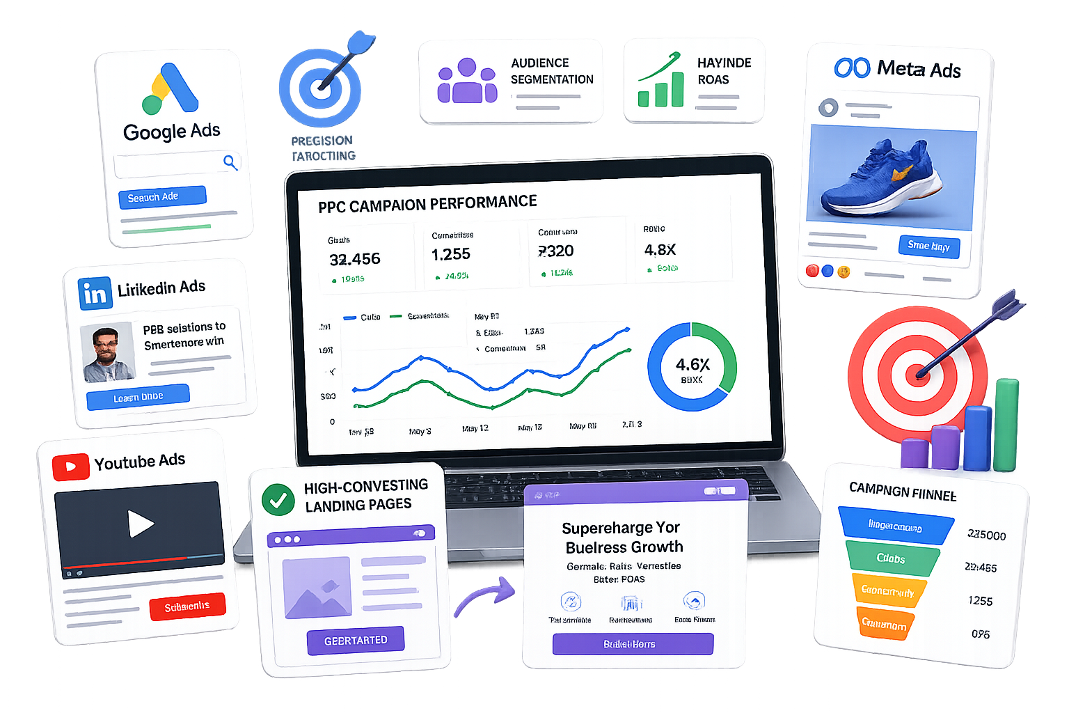 Pay-Per-Click Advertising (PPC) Services strategy illustration