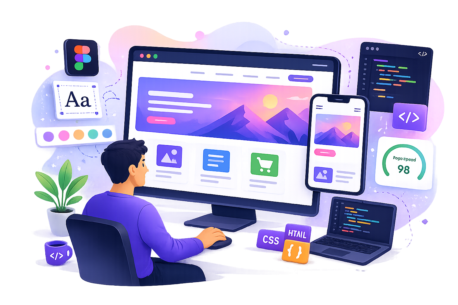 Website Design & Development Services strategy illustration